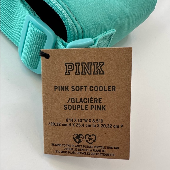 RELISTED *** PINK Victoria’s Secret 6 Pack Soft Palm Tree Cooler In Aqua NWT - Picture 7 of 10